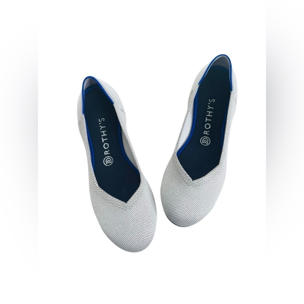 Rothy's The Flat Flax Birdseye Luxury Flats Washable Size 9 Rare Retired Gray